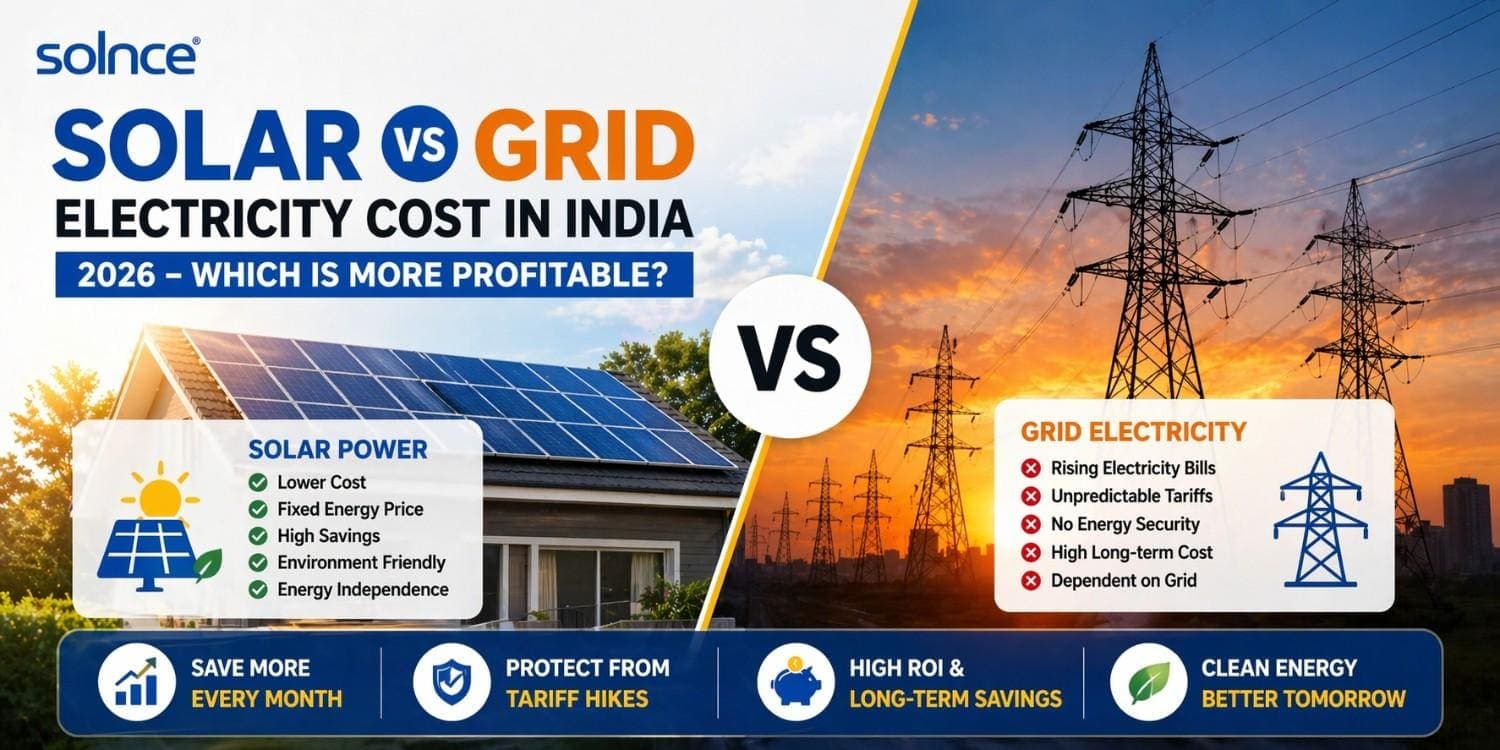 Solar vs Grid Electricity Cost in India (2026): Which Is More Profitable?